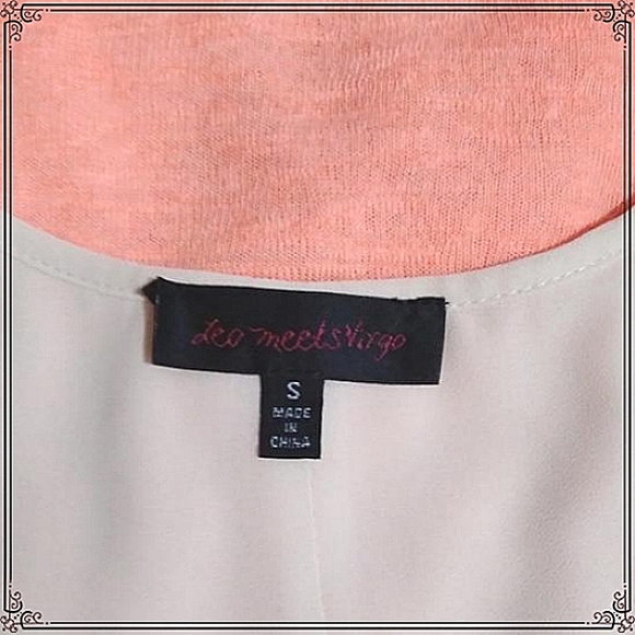 Leo Meets Virgo Peach Tank Top Size Small - Picture 5 of 5